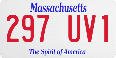 MA license plate 297UV1