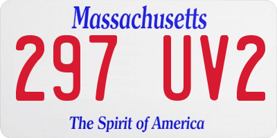 MA license plate 297UV2