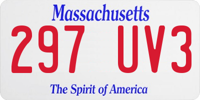 MA license plate 297UV3