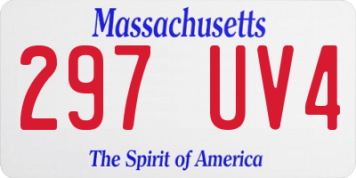 MA license plate 297UV4