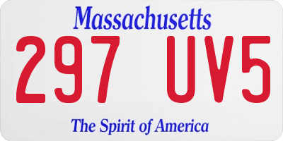 MA license plate 297UV5