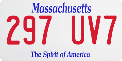 MA license plate 297UV7