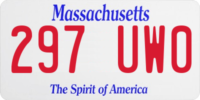 MA license plate 297UW0