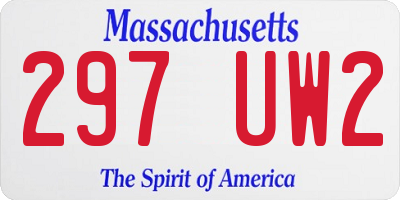 MA license plate 297UW2