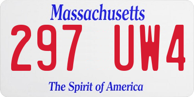MA license plate 297UW4