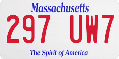 MA license plate 297UW7