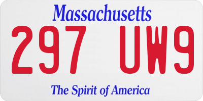 MA license plate 297UW9