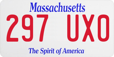 MA license plate 297UX0