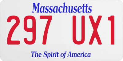 MA license plate 297UX1