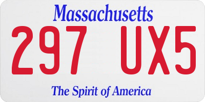 MA license plate 297UX5