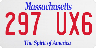 MA license plate 297UX6