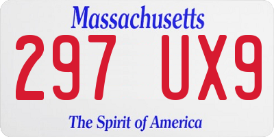 MA license plate 297UX9