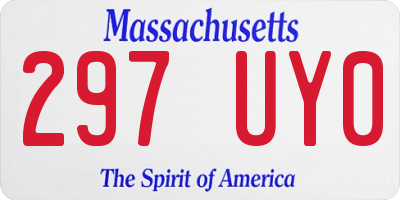 MA license plate 297UY0