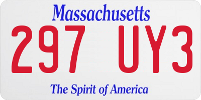 MA license plate 297UY3