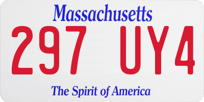 MA license plate 297UY4