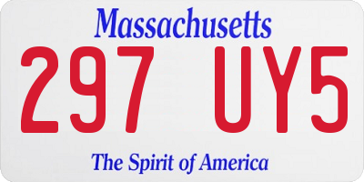 MA license plate 297UY5