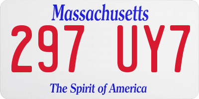 MA license plate 297UY7