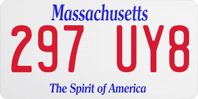 MA license plate 297UY8