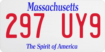 MA license plate 297UY9