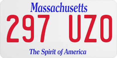 MA license plate 297UZ0