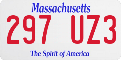 MA license plate 297UZ3