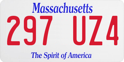 MA license plate 297UZ4