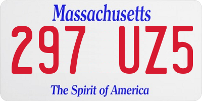 MA license plate 297UZ5
