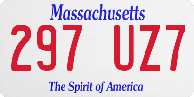 MA license plate 297UZ7