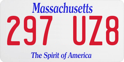 MA license plate 297UZ8