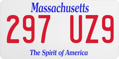 MA license plate 297UZ9