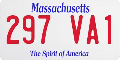 MA license plate 297VA1