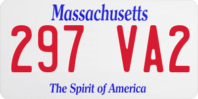 MA license plate 297VA2