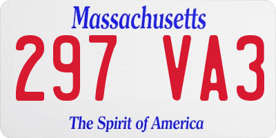 MA license plate 297VA3