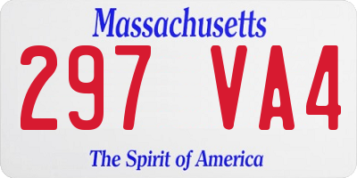 MA license plate 297VA4