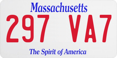 MA license plate 297VA7