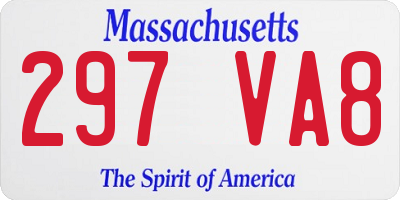 MA license plate 297VA8