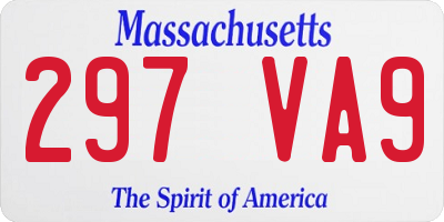 MA license plate 297VA9
