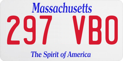 MA license plate 297VB0