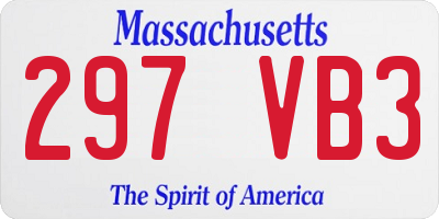 MA license plate 297VB3