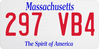 MA license plate 297VB4