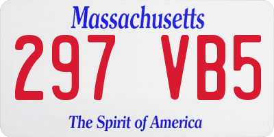 MA license plate 297VB5