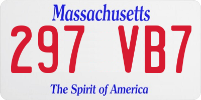 MA license plate 297VB7
