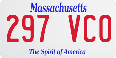 MA license plate 297VC0