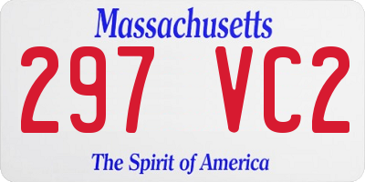 MA license plate 297VC2