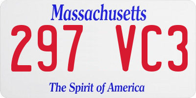 MA license plate 297VC3