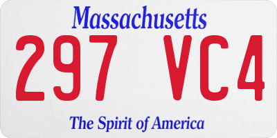 MA license plate 297VC4
