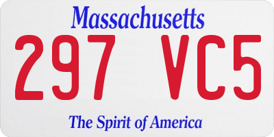 MA license plate 297VC5