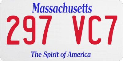MA license plate 297VC7