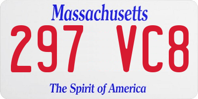 MA license plate 297VC8