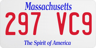 MA license plate 297VC9